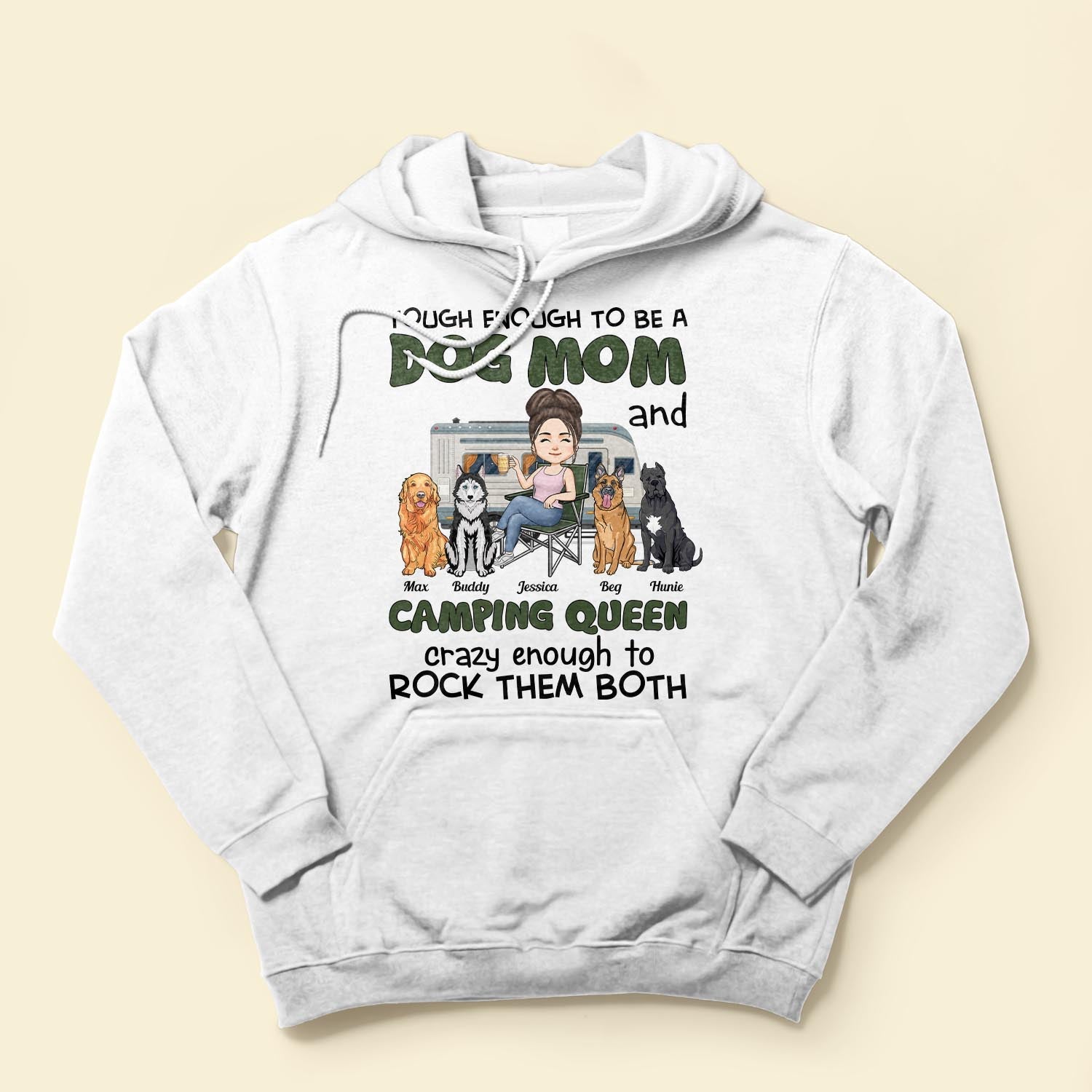 Dog Mom & Camping Queen - Personalized Shirt - Birthday, Mother's Day Gift For Dog Mom, Fur Mama, Camping Queen