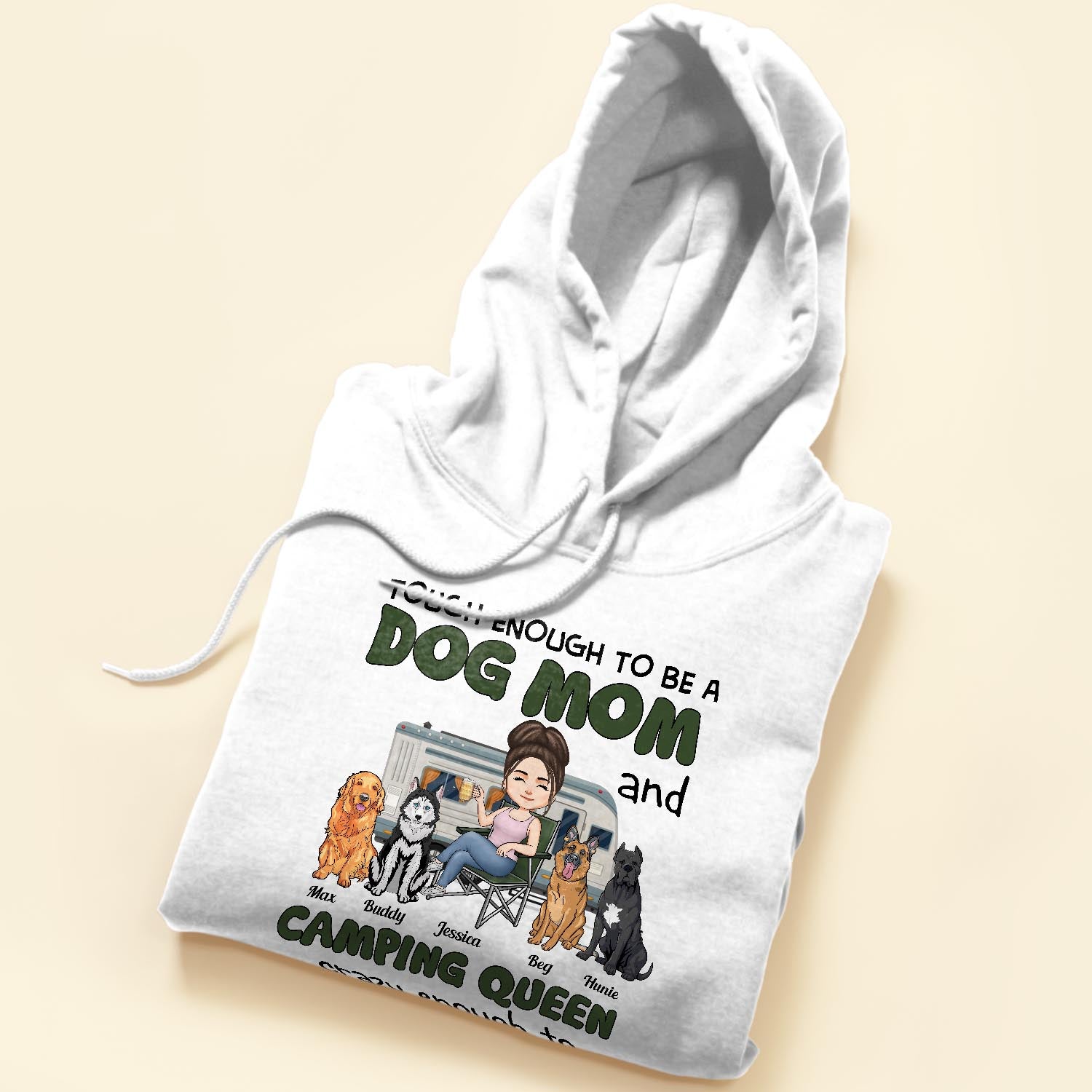 Dog Mom & Camping Queen - Personalized Shirt - Birthday, Mother's Day Gift For Dog Mom, Fur Mama, Camping Queen