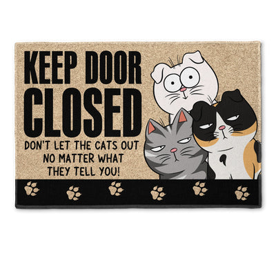 Don't Let The Cats Out - Personalized Doormat