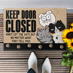 Don't Let The Cats Out - Personalized Doormat