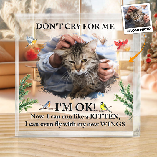 Don't Cry For Me Kitten Version - Personalized Acrylic Photo Plaque