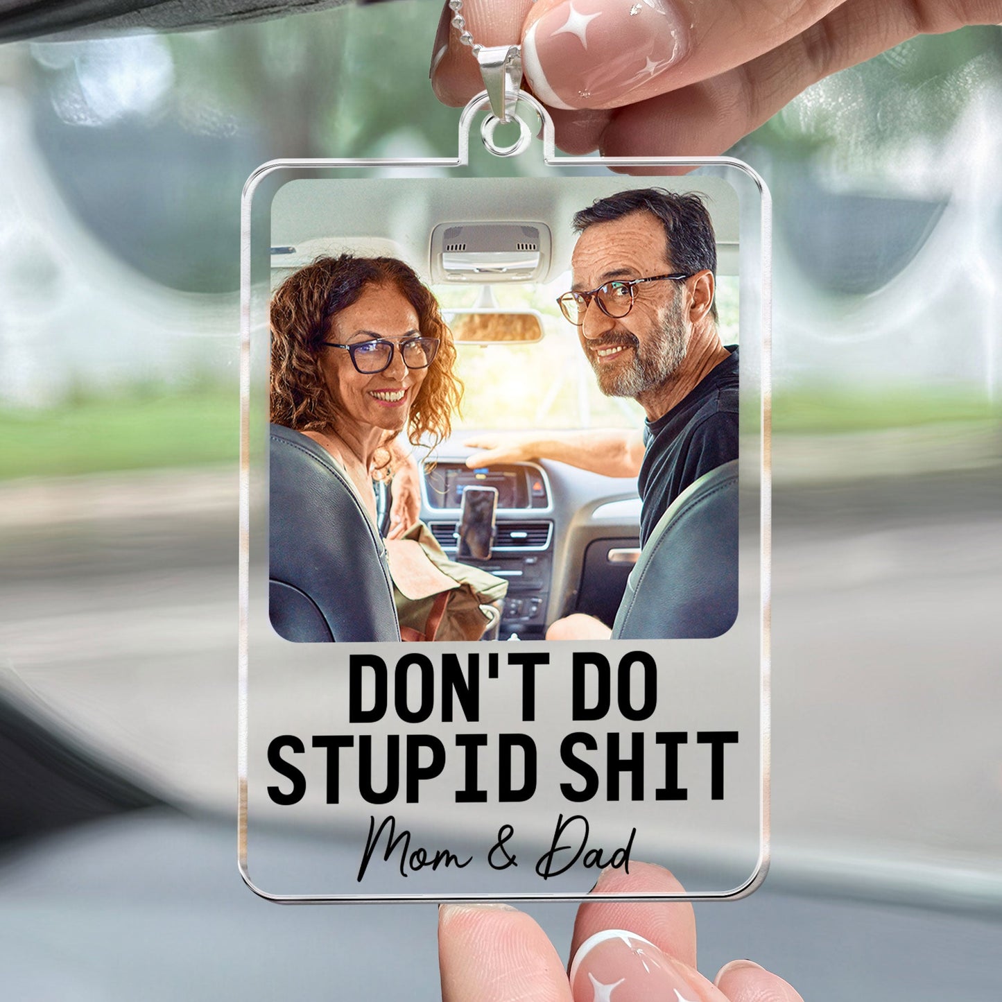 Don't Do Stupid Shit - Personalized Car Photo Ornament