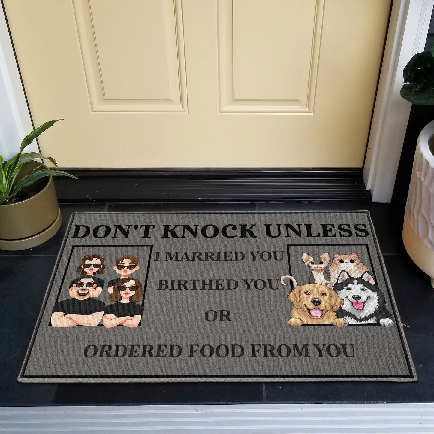 Don't Knock Unless I Married You - Personalized Doormat