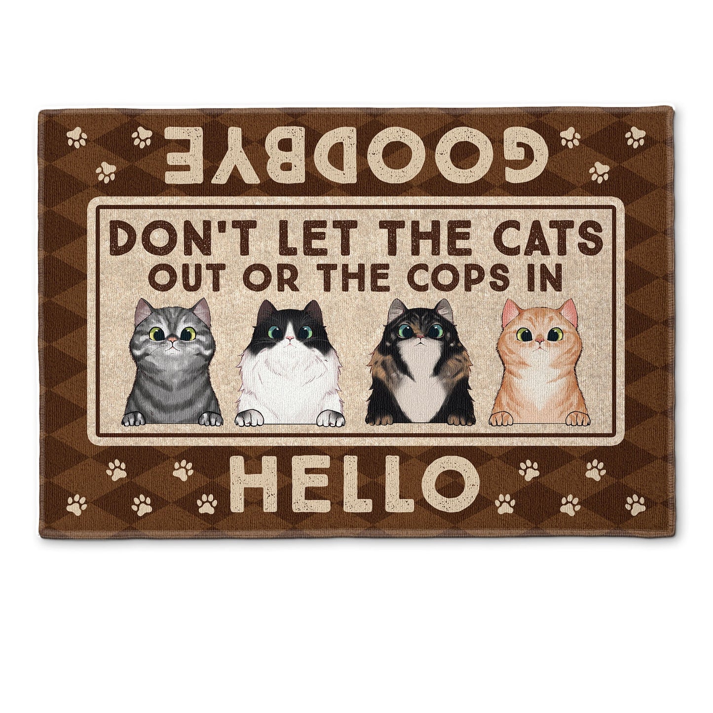 Don't Let The Cats Out Or The Cops In - Personalized Doormat