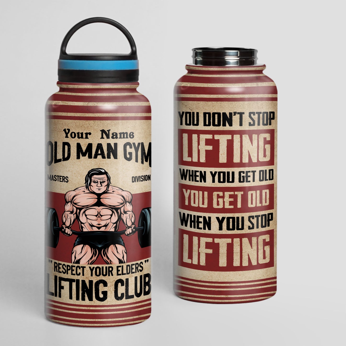 Don't Stop When You're Tired Stop When You're Done - Personalized 32oz Steel Water Bottle