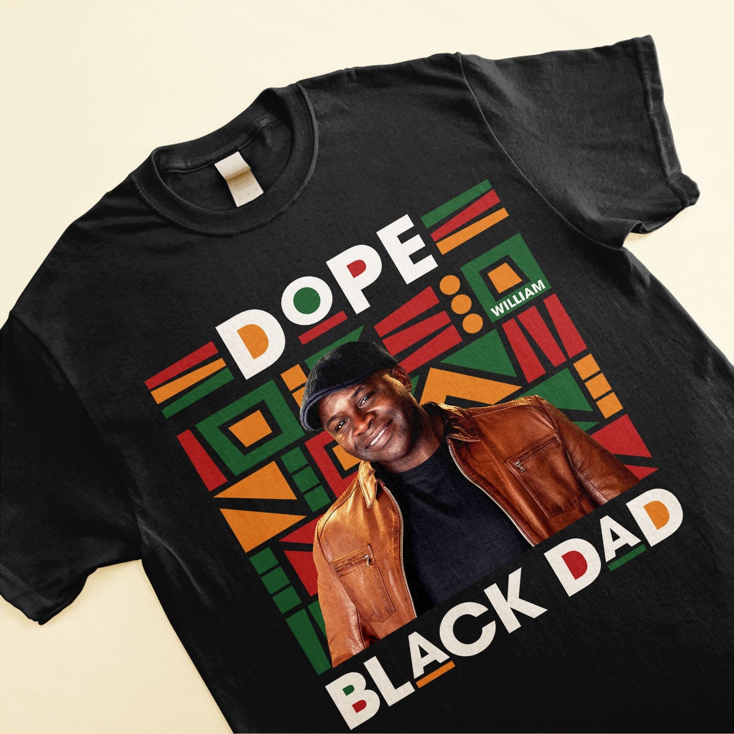 Dope Black Dad - Personalized Photo Shirt