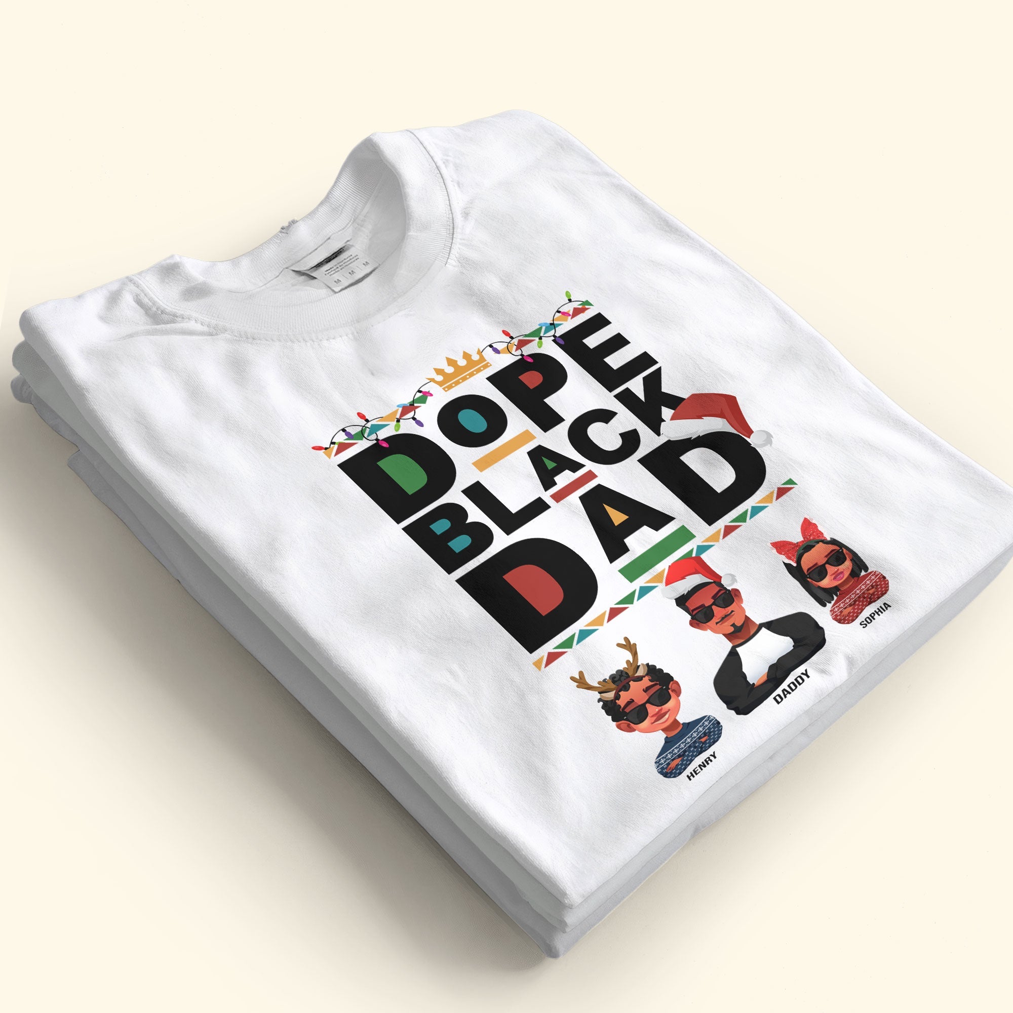 Dope Black Dad (Christmas Version) - Personalized Shirt