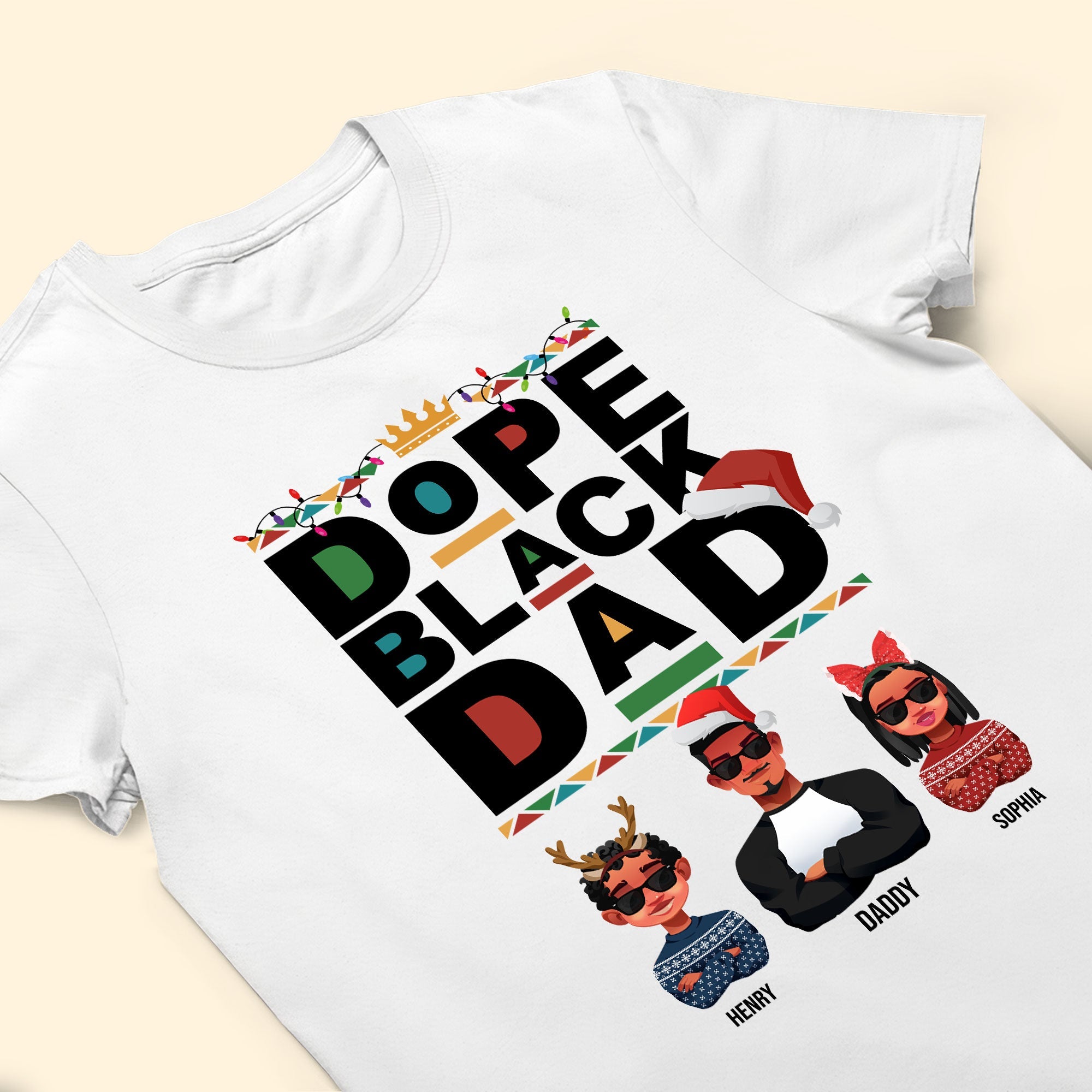 Dope Black Dad (Christmas Version) - Personalized Shirt