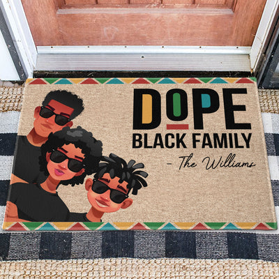 Dope Black Family - Personalized Doormat