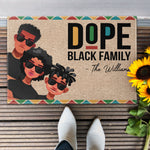 Dope Black Family - Personalized Doormat