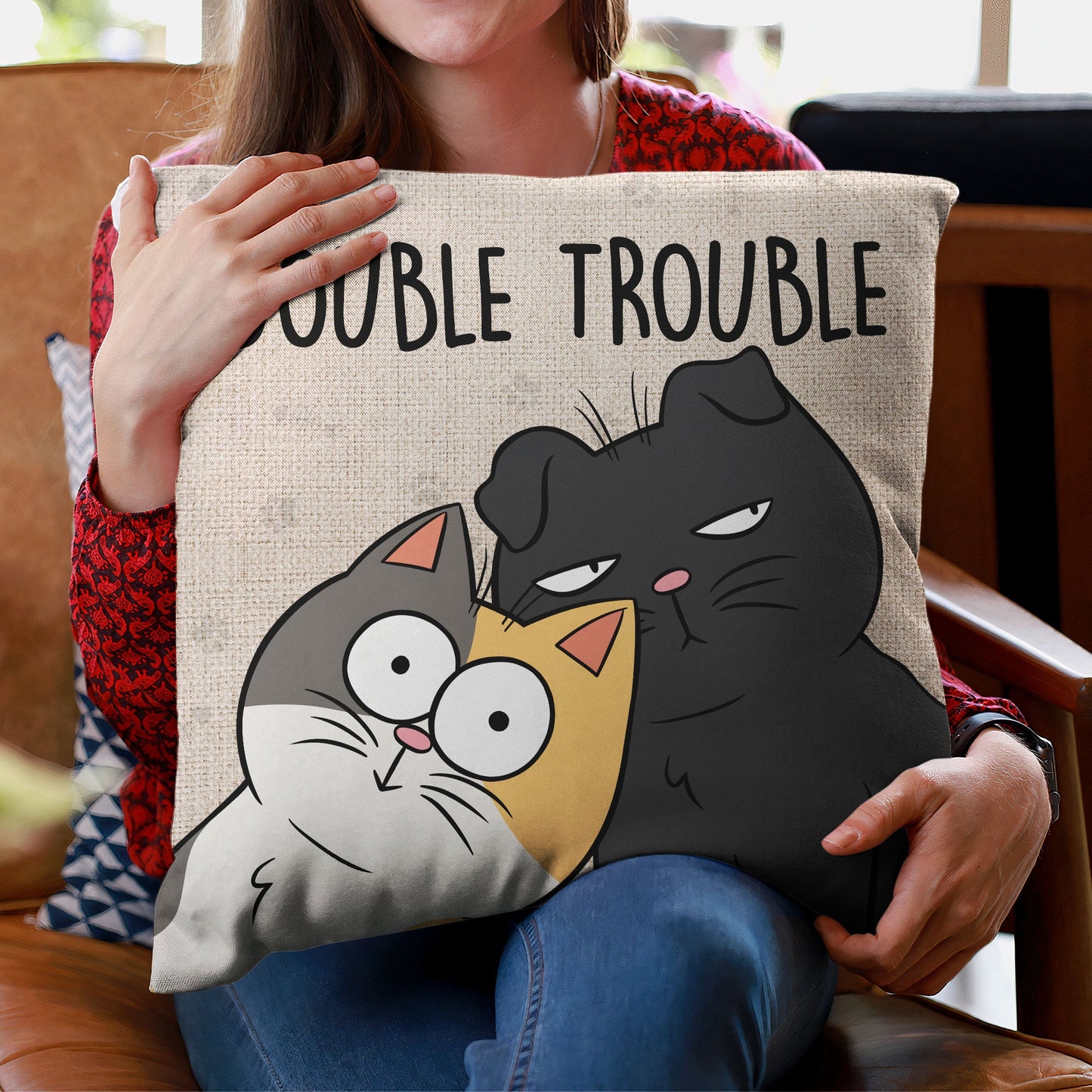 Double Trouble Meow Meow 2 - Personalized Pillow (Insert Included)