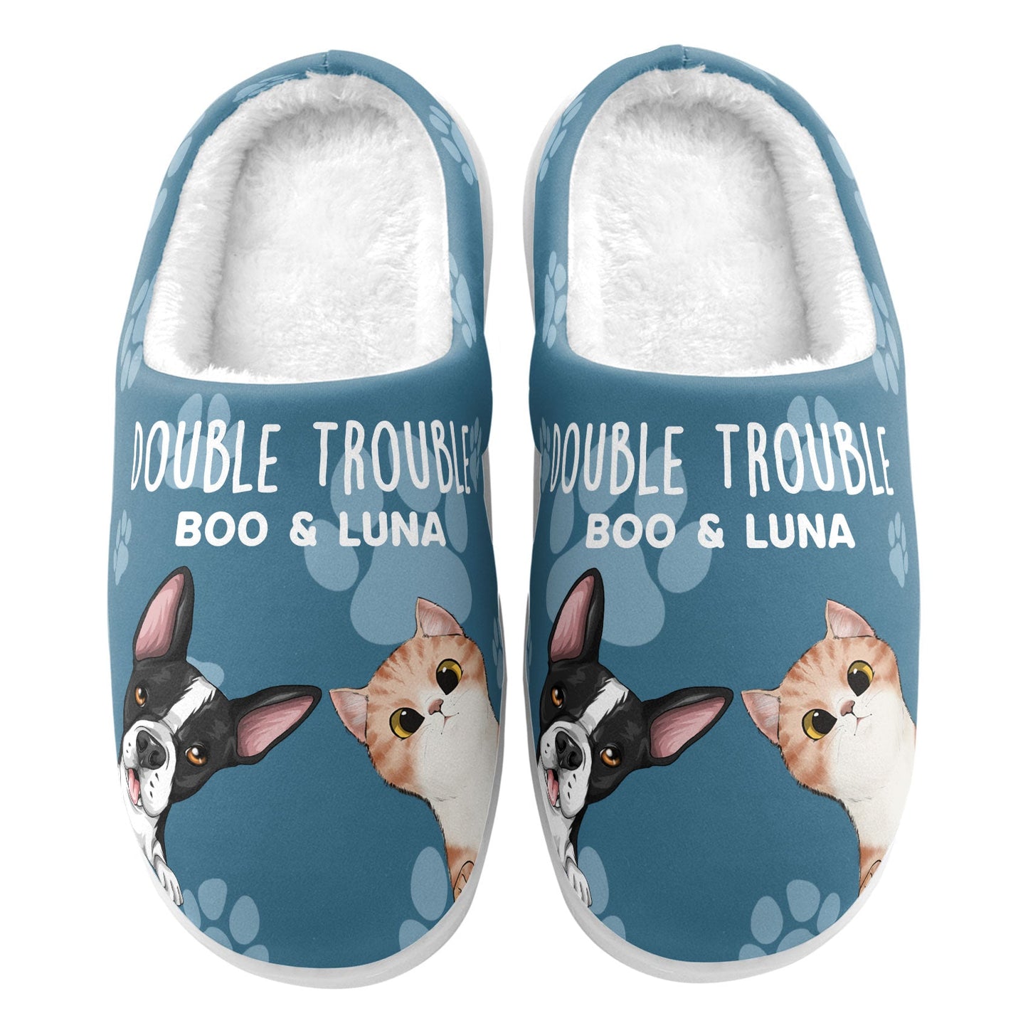 Double Trouble - Personalized Slippers