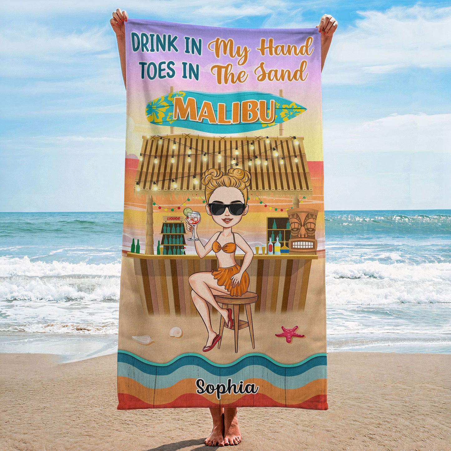 Drink In My Hand - Personalized Beach Towel