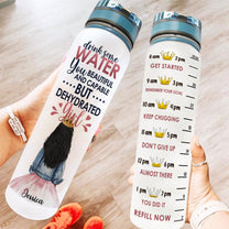 Drink Some Water Girl - Personalized Water Bottle With Time Marker - Birthday, Funny Gift For Little Girls, Daughters, Granddaughters, Nieces