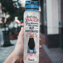 Drink Some Water Girl - Personalized Water Bottle With Time Marker - Birthday, Funny Gift For Little Girls, Daughters, Granddaughters, Nieces