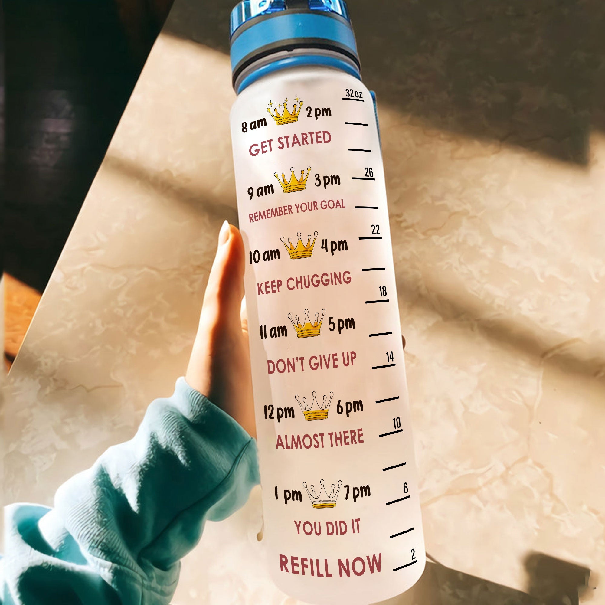 Drink Some Water Girl - Personalized Water Bottle With Time Marker - Birthday, Funny Gift For Little Girls, Daughters, Granddaughters, Nieces