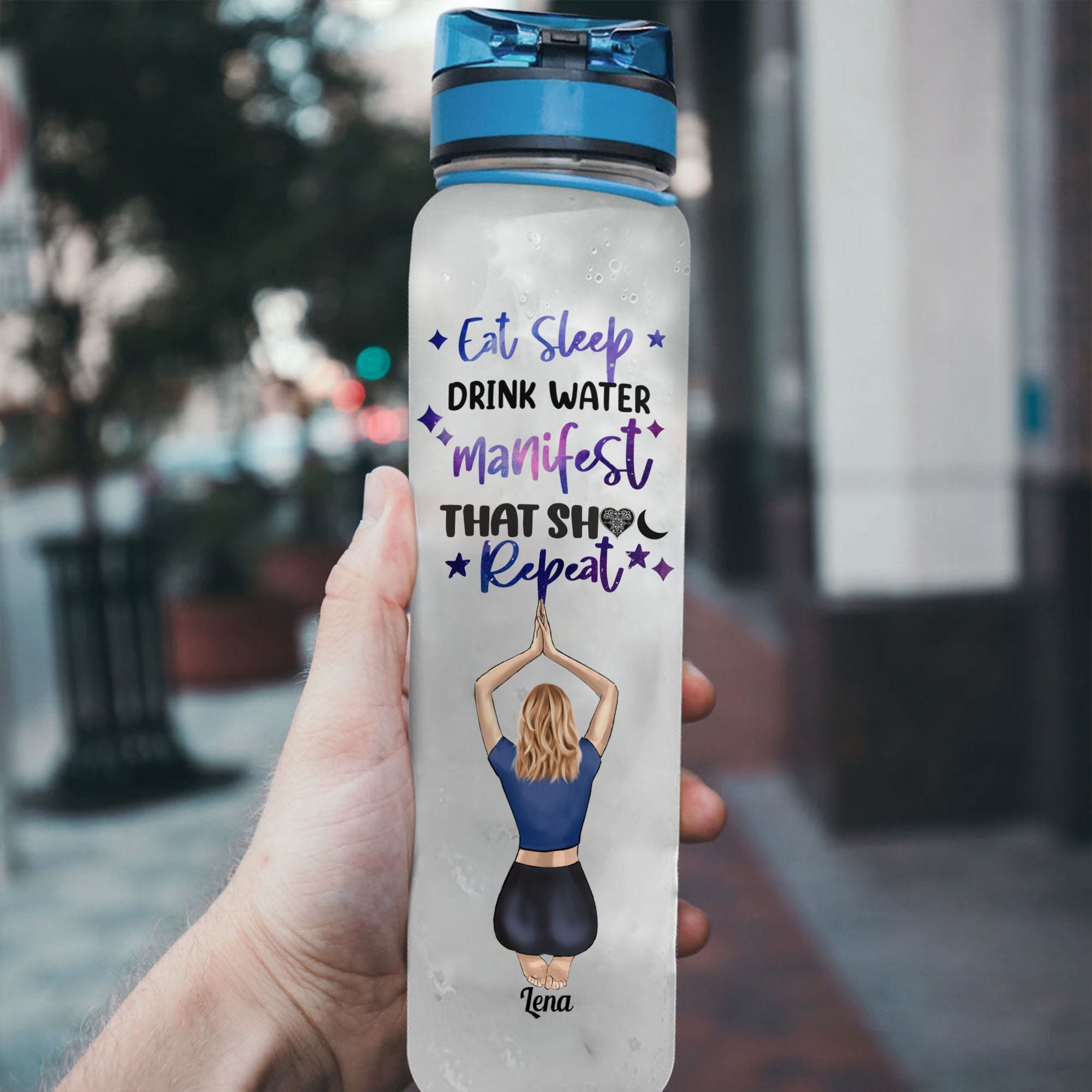 Drink Water And Manifest That Sh** - Personalized Water Tracker Bottle ...