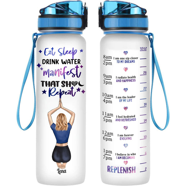 Manifesting Shit And Drinking Water - Personalized Water Tracker Bottl –  Macorner