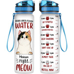 Drink Your Fuckin Water Right Meow  - Personalized Water Tracker Bottle