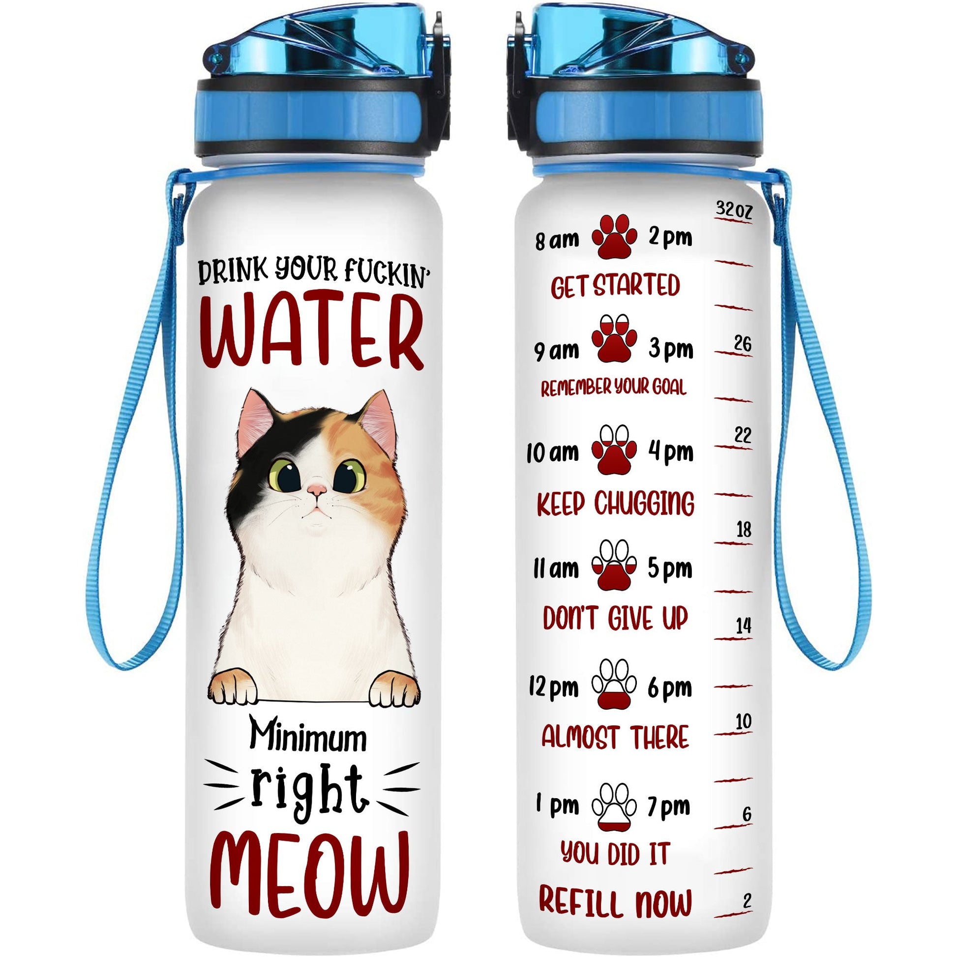 Motivational Water Bottle With Hourly Time Water Bottle Tracker