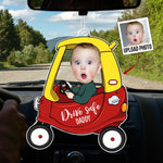 Drive Safe Daddy - Personalized Photo Rear View Mirror Accessory