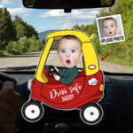 Drive Safe Daddy - Personalized Photo Rear View Mirror Accessory