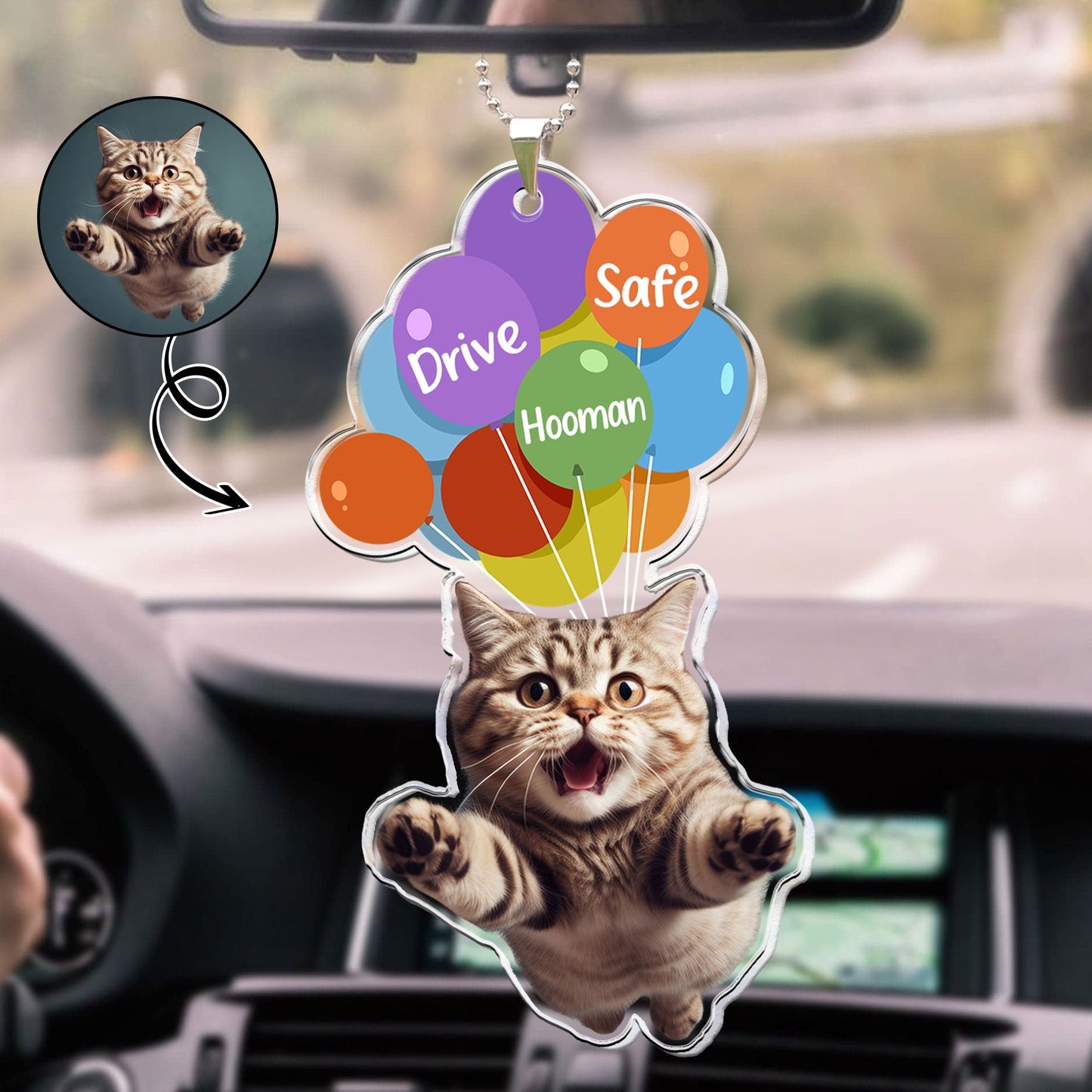 Drive Safe Hooman - Personalized Car Photo Ornament