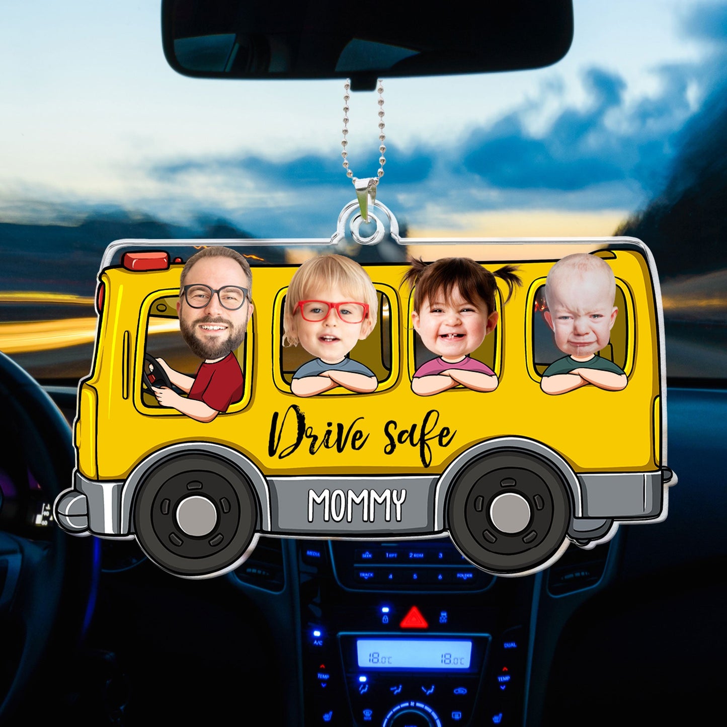 Drive Safe Mommy - Personalized Car Photo Ornament