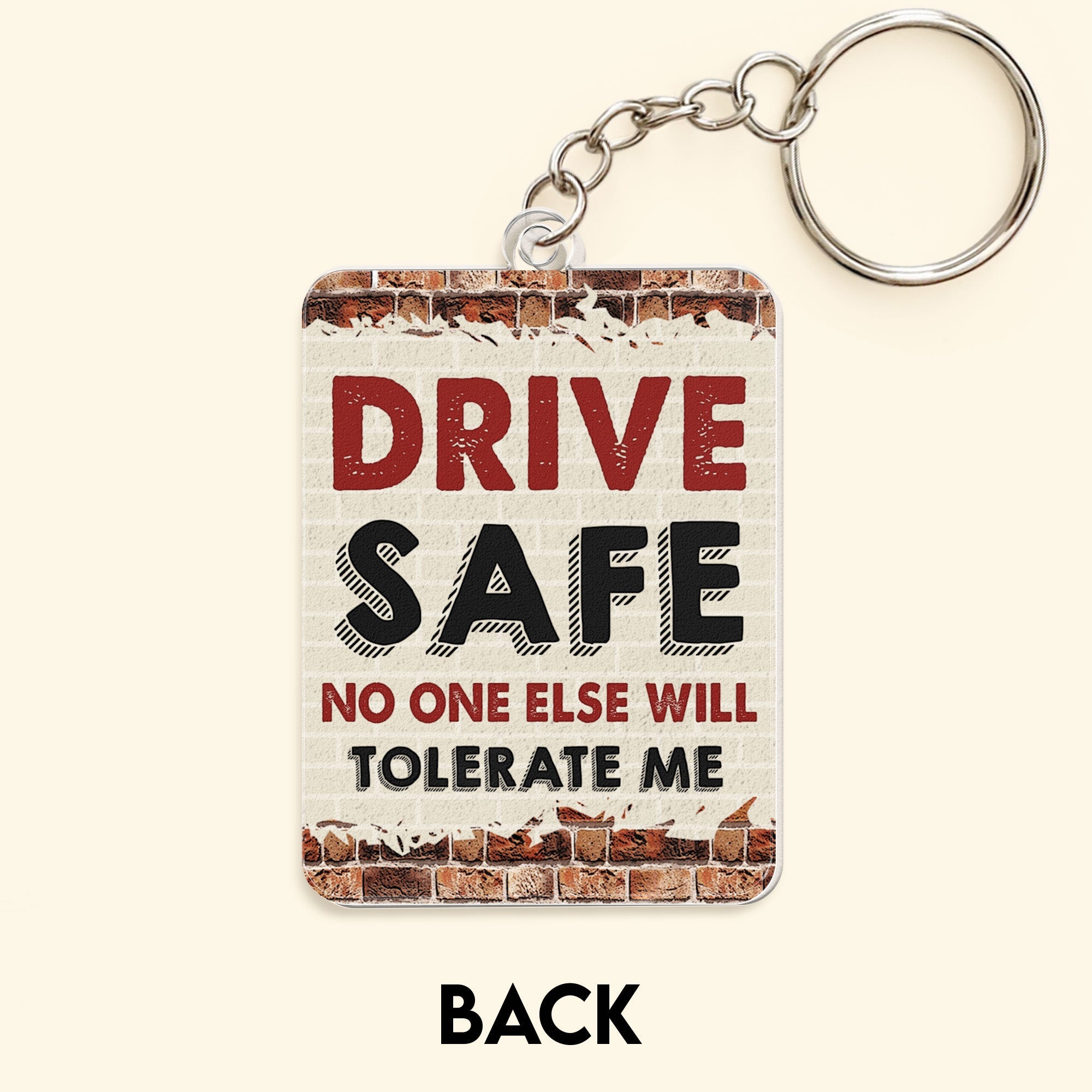 Portachiavi Drive Safe - Messaggio 'I Need You Here With Me' Con Semaforo, Regalo Per Lui