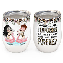 Drunk Stories Are Forever Leopard Design  - Personalized Wine Tumbler - Birthday Gift For Besties, Soul Sisters, Sistas, BFF, Friends