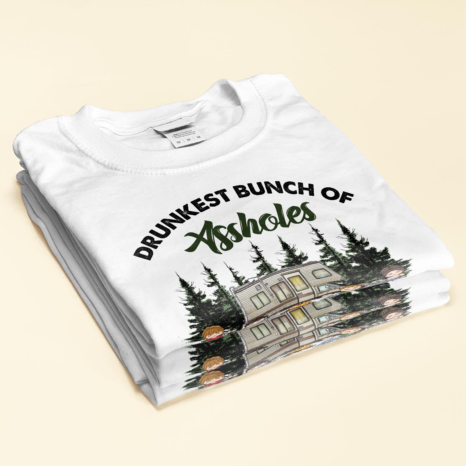 Drunkest Bunch Of Assholes - Personalized Shirt - Birthday, Funny  Gift For Camping Friends