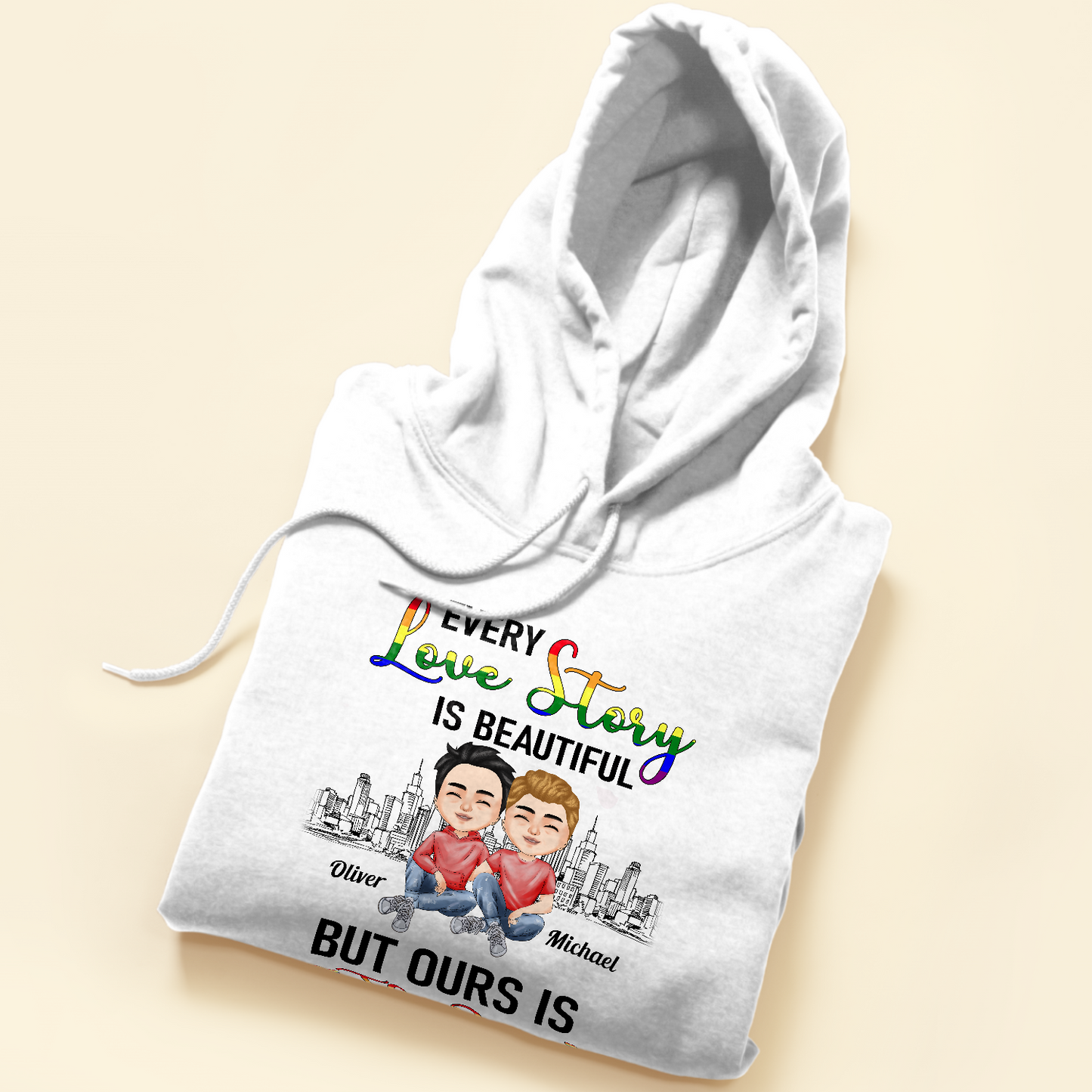 Every Love Story Is Beautiful But Ours Is The Best - Personalized Shirt - Anniversary, Valentine's Day, Birthday Gift For LGBT Couples, Gay Couples, Lesbians, Lovers, Couples