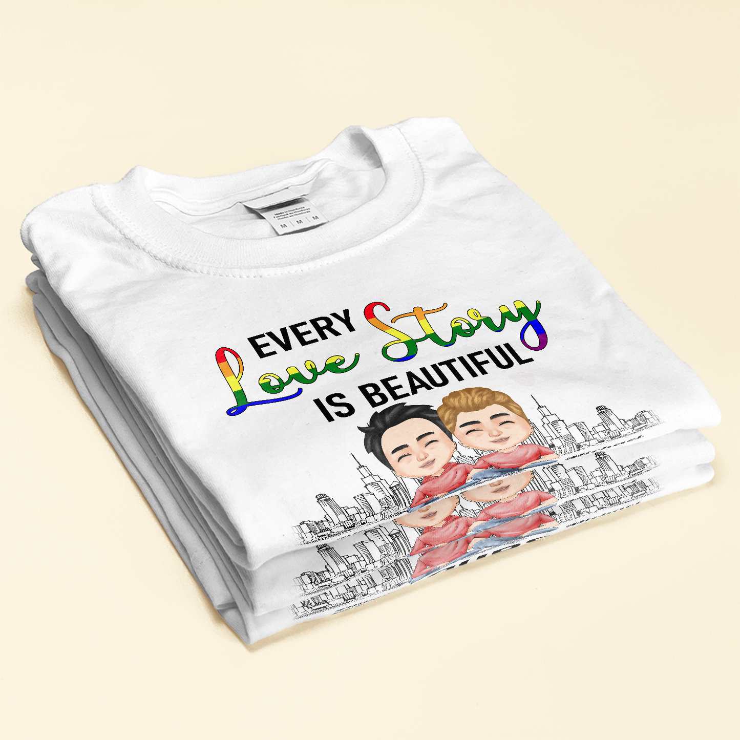 Every Love Story Is Beautiful But Ours Is The Best - Personalized Shirt - Anniversary, Valentine's Day, Birthday Gift For LGBT Couples, Gay Couples, Lesbians, Lovers, Couples