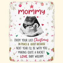 (Photo Inserted) Enjoy Your Last Christmas - Personalized Blanket