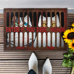 Enter If You Dare Human - Personalized Doormat - Halloween, Spooky Vibe, Funny Gift For Home Decor, Cat Lovers, Cat Owners