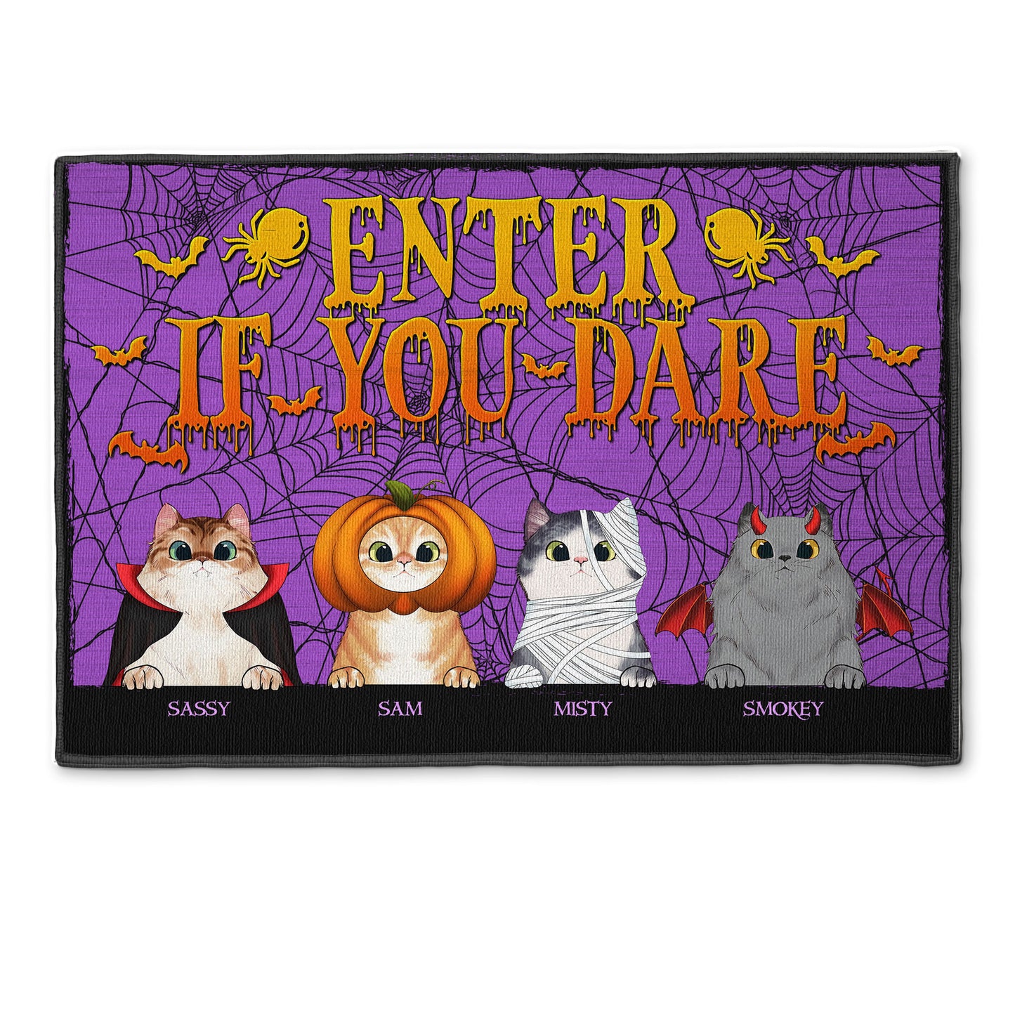 Enter If You Dare - Personalized Doormat - Halloween Gift For Cat Lover, Dog Mom