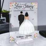 Every Love Story Is Beautiful, But Ours Is My Favorite - Personalized Acrylic Plaque - Wedding, Anniversary, Memorial Gift For Husband, Wife