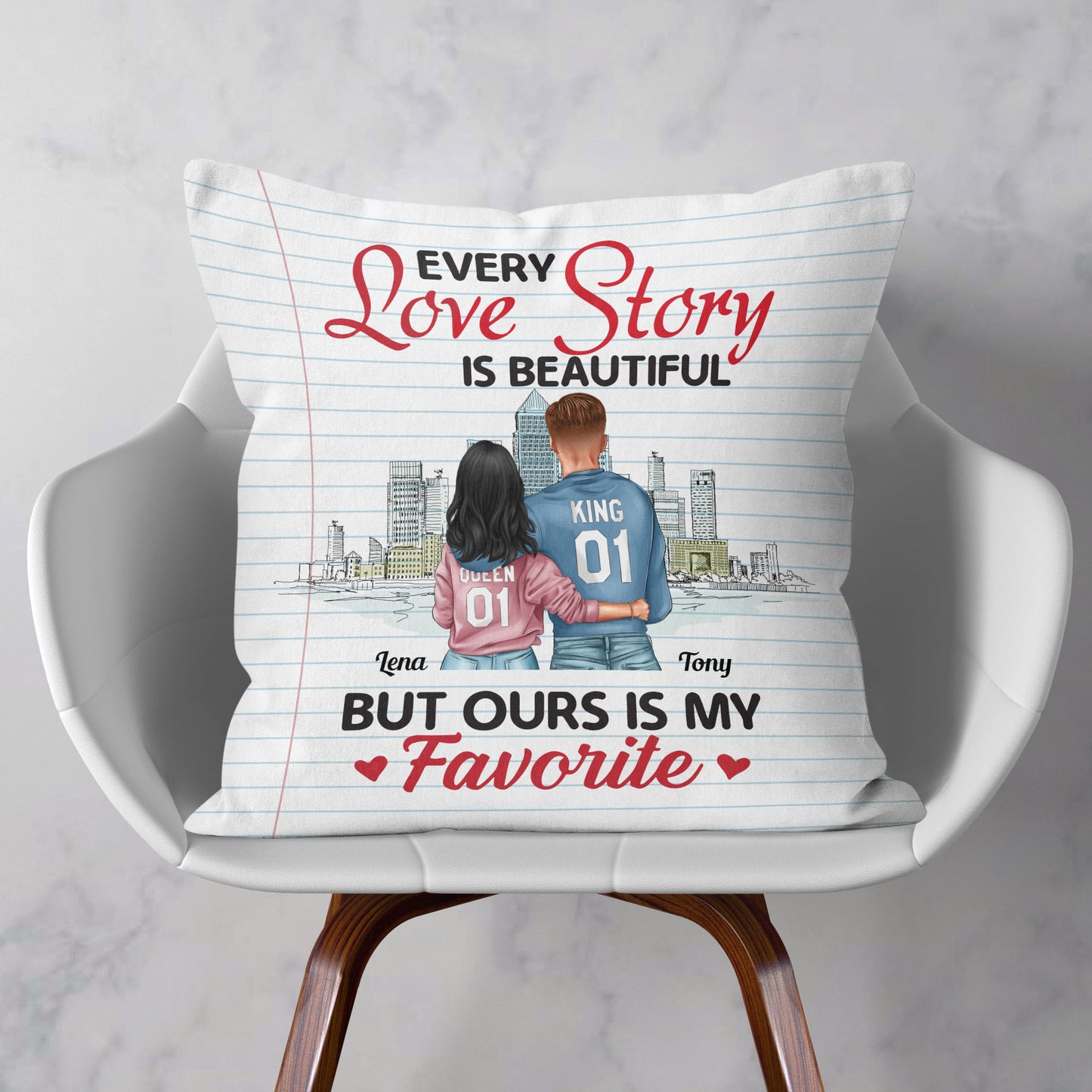 Every Love Story Is Beautiful - Personalized Pillow (Insert Included) - Birthday, Anniversary, Loving Gift For Husband, Wife, Couple, Partner
