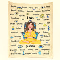 Evil Eyes I Am Women I Am Strong Bold Yoga - Personalized Blanket