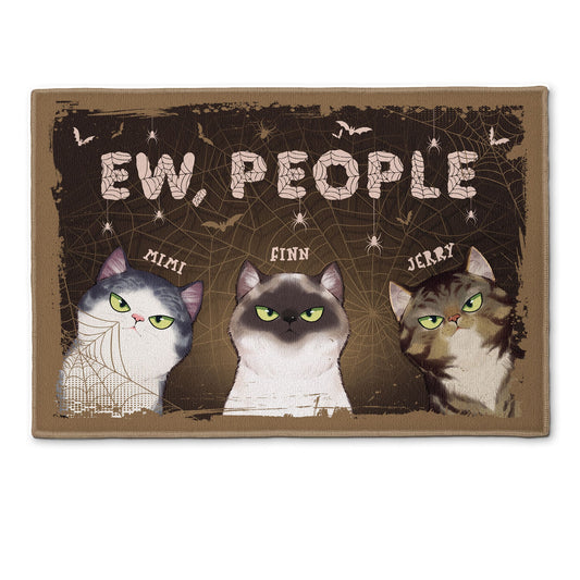 Ew, People - Personalized Doormat - Halloween, Home Decor, Funny Gift For Cat Lover, Cat Mom, Cat Owner