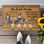 Excuse The Mess Our Standards Have Lowered With Each Kid - Personalized Doormat