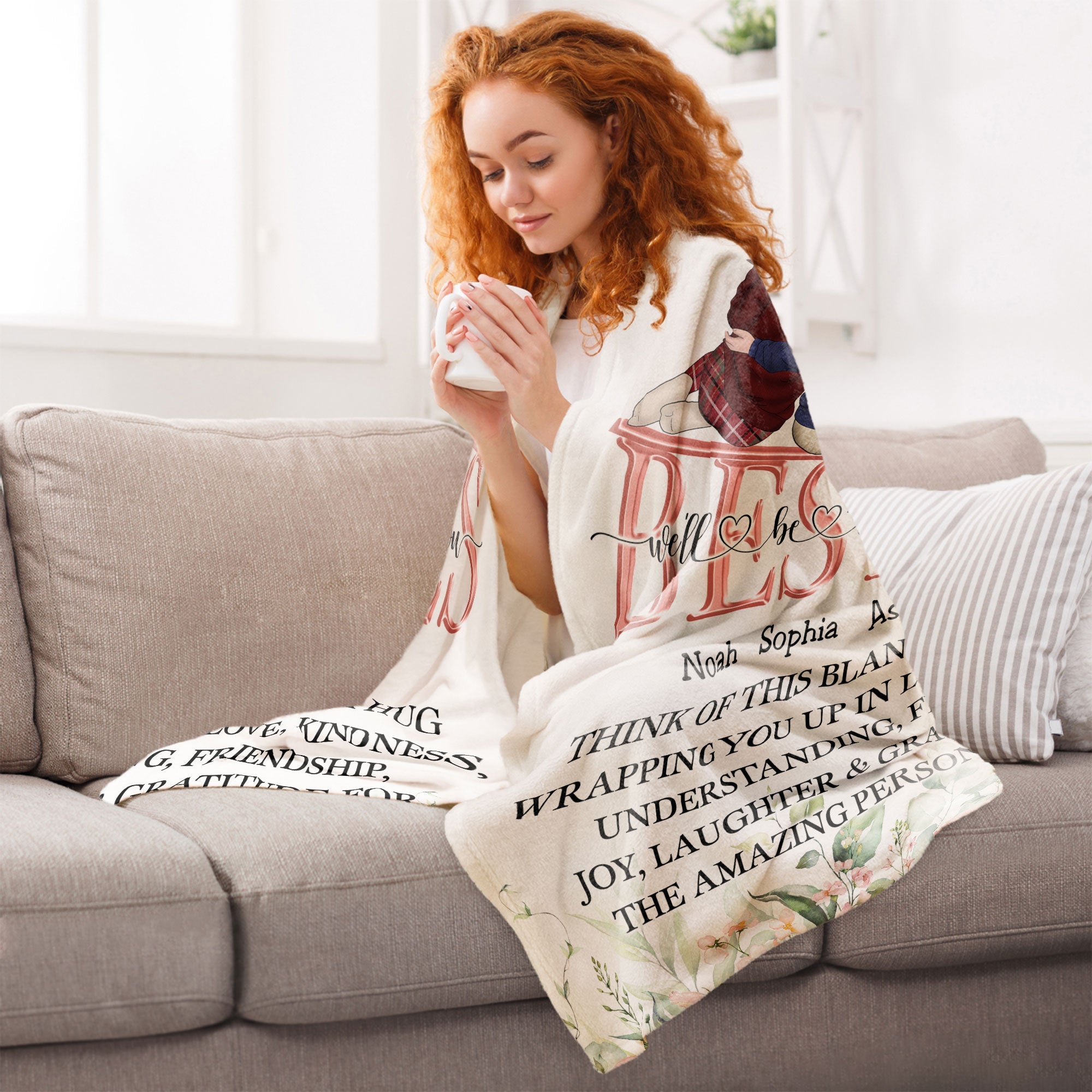 Think Of This Blanket As A Hug - Personalized Blanket - Birthday, Friendship Day Gift For Friend, Besties, Bff