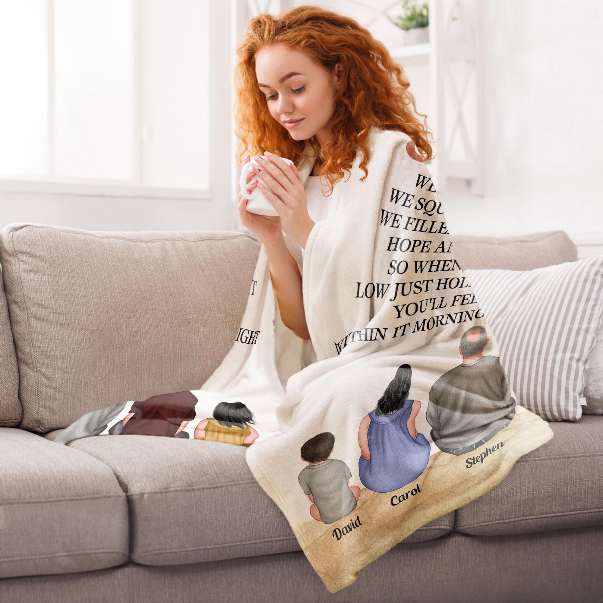 Grandpa, Hug This Blanket To Feel Our Love In It - Personalized Blanket