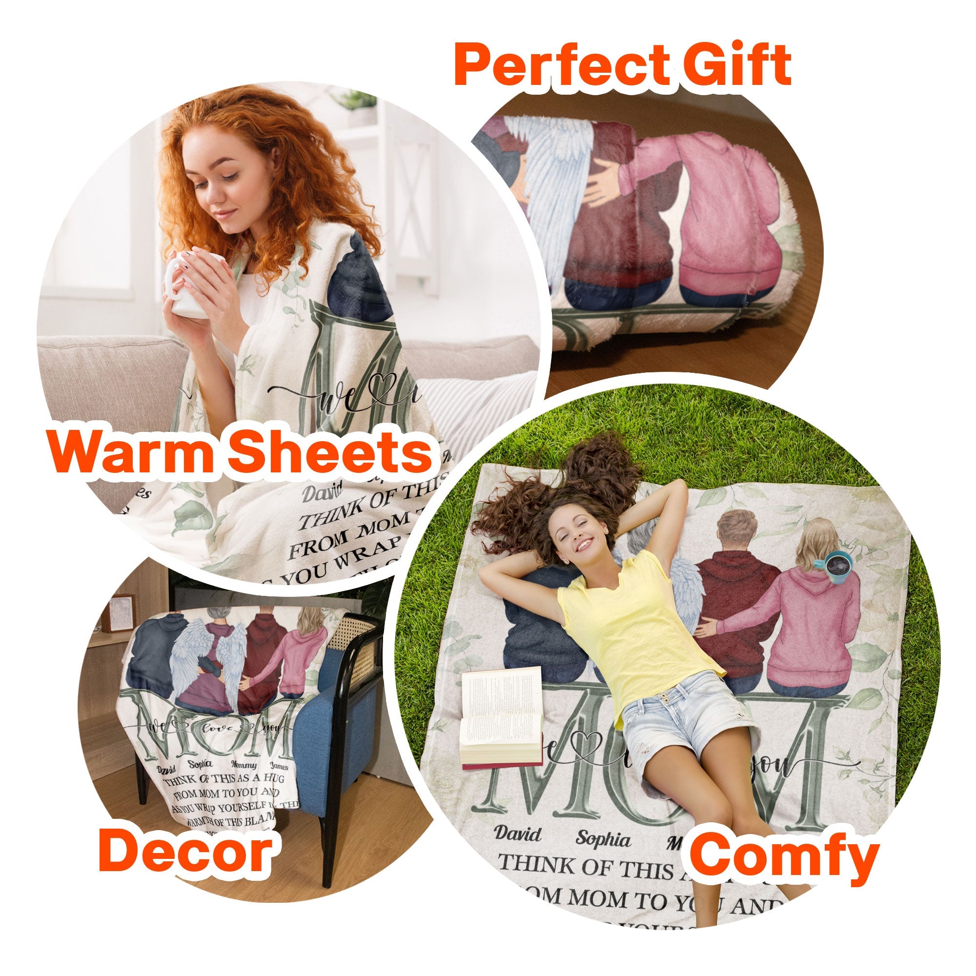 Think Of This As A Hug From Mom To You - Personalized Blanket - Memorial, Mother's Day Gift For Family Members