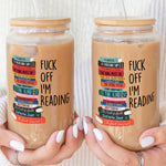 F- Off I'm Reading Funny Book Lovers - Personalized Clear Glass Cup