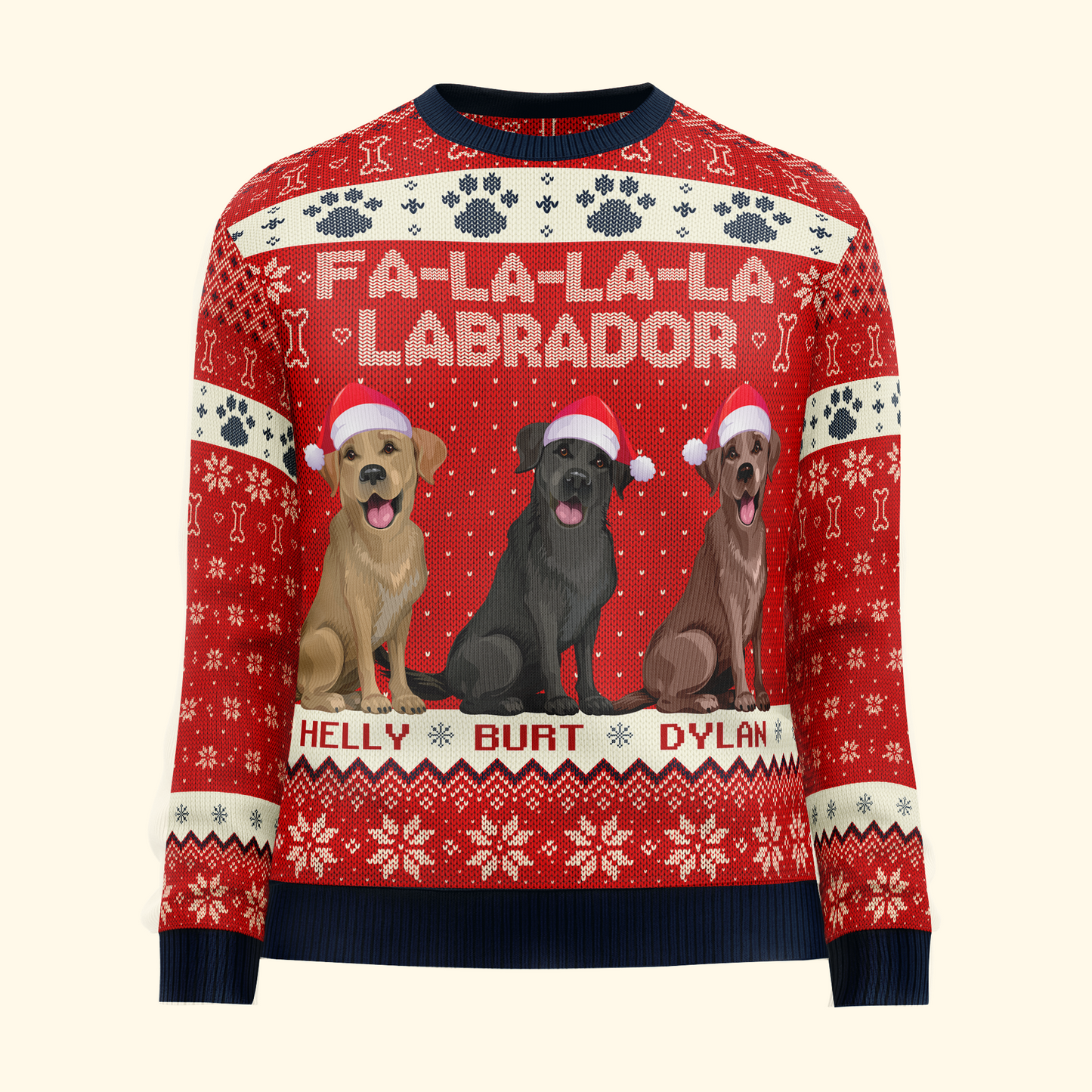 Fa-La-La-La-Labrador Dog Lovers - Personalized Ugly Sweater