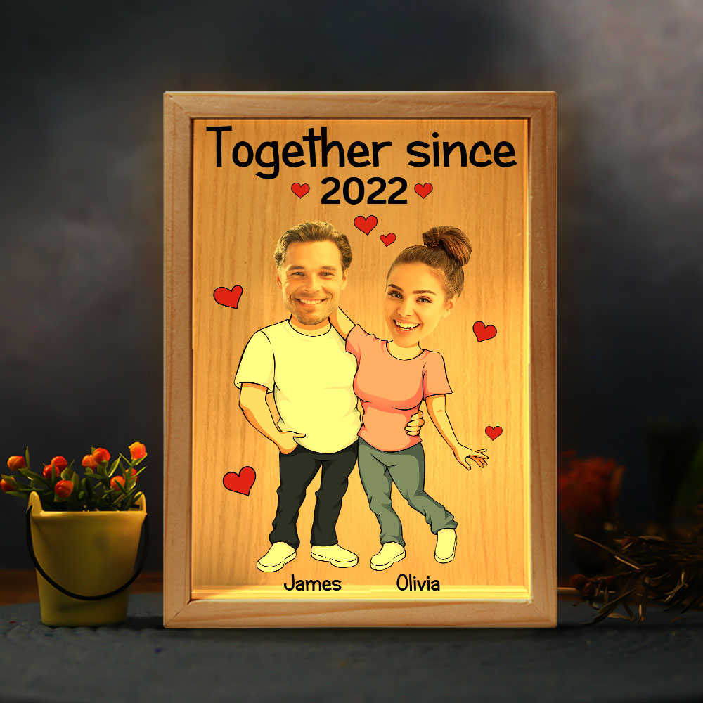 Face Couple Together  - Personalized Photo Frame Light Box