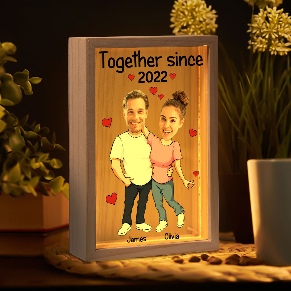 Face Couple Together  - Personalized Photo Frame Light Box