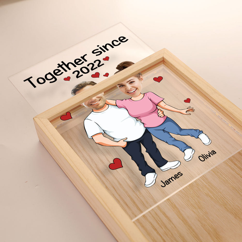 Face Couple Together  - Personalized Photo Frame Light Box