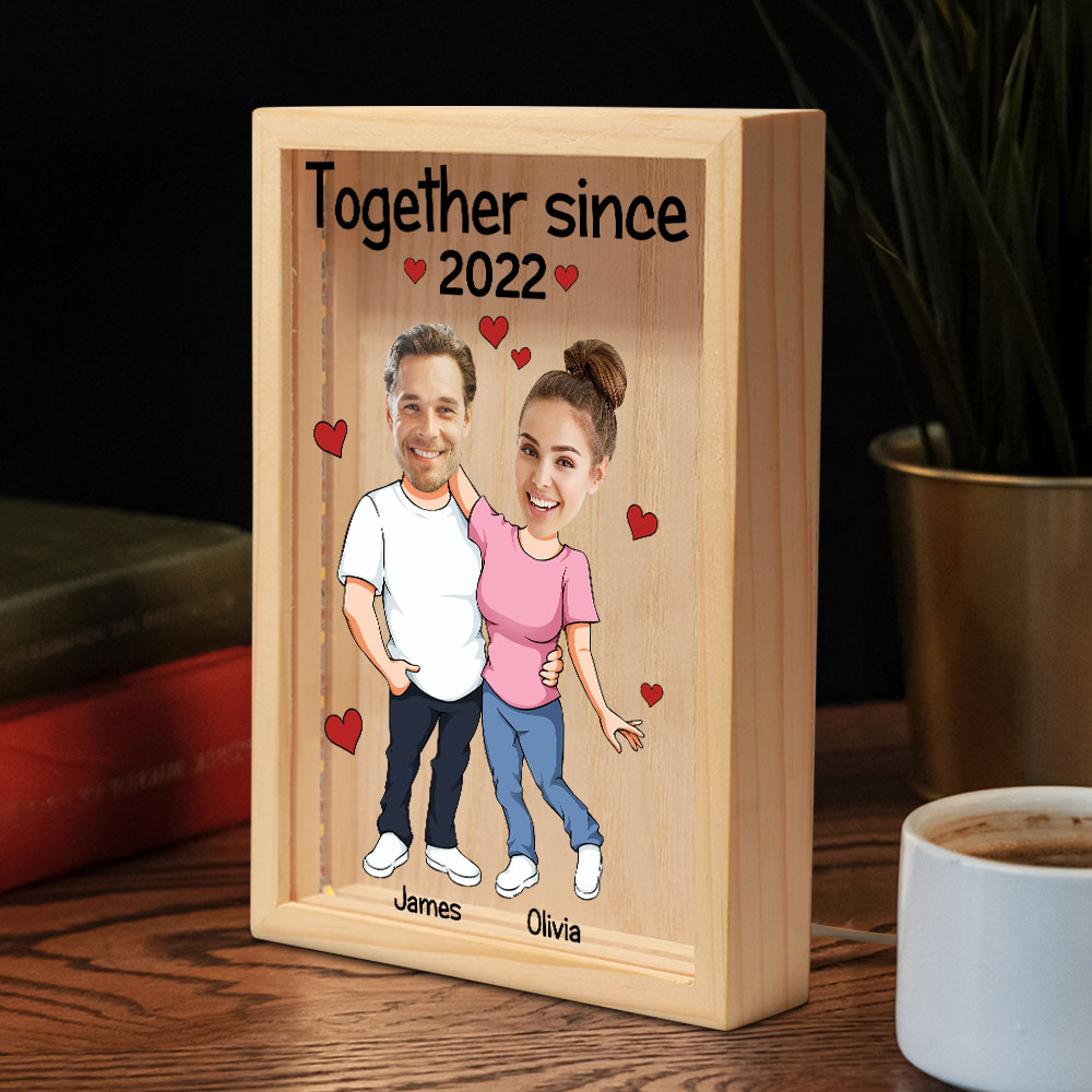 Face Couple Together  - Personalized Photo Frame Light Box